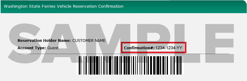 Where to find the confirmation number